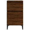 vidaXL Bedside Cabinet Set of 2 Brown Oak Engineered Wood, Metal Medium