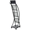 vidaXL Magazine Rack Black Steel frame and MDF board Large Portable