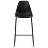 vidaXL Bar Chair Set of 2 Black Plastic seat and metal legs Standard