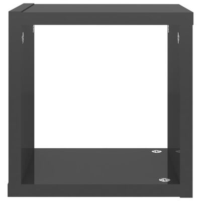vidaXL Wall Cube Shelves 6 pcs High Gloss Gray 8.7"x5.9"x8.7"