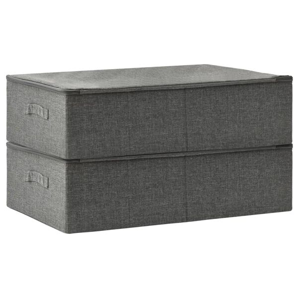 vidaXL Storage Box Set of 2 Anthracite