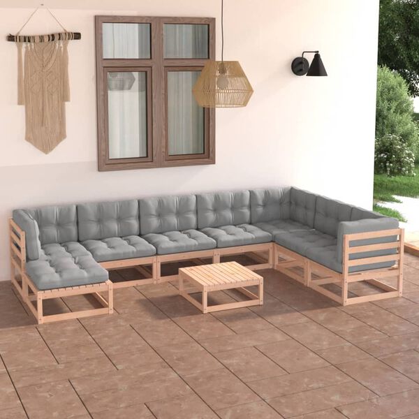 vidaXL Garden Lounge Set Pine Solid pinewood Large Modular