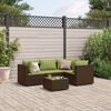 vidaXL Patio Lounge Set Brown PE rattan Adjustable Feet Patio Lounge Set