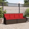 vidaXL Reclining Patio Bench Brown Poly Rattan, Powder-Coated Steel