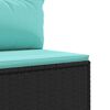 vidaXL Patio Lounge Set Black, Water blue