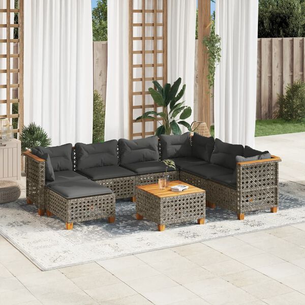 vidaXL Garden Sofa Set Grey