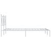 vidaXL Bed Frame White Powder-Coated Steel Small Double Bed Frame