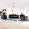vidaXL Chesterfield Sofa Set Black Velvet, solid wood, plywood