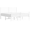 vidaXL Bed Frame White Powder-Coated Steel 47.2x74.8 in Small Double