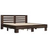 vidaXL Bed Frame Brown oak Engineered wood and metal Double Modern