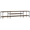 vidaXL TV Cabinet Smoked Oak Engineered Wood, Iron Extra Long