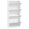 vidaXL Shoe Cabinet White Engineered wood 64.4 in x 31.5 in x 8.3 in