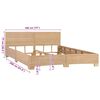 vidaXL Bed Natural Rattan Mahogany Wood Super King Classic/Traditional