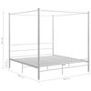 vidaXL Bed Frame White Powder-coated metal 78.7x78.7 in Durable