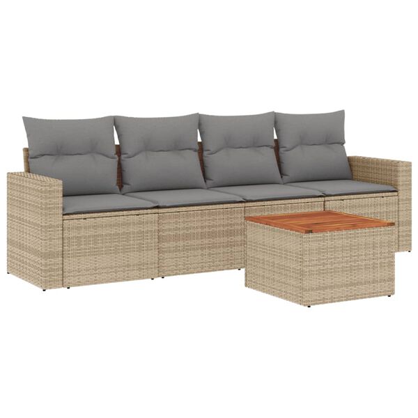 vidaXL Garden Sofa Set Beige, Brown, Light Grey