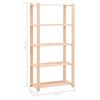 vidaXL 5-Tier Storage Racks 5 pcs 31.5"x15"x66.9" Solid Pinewood 551.2 lb