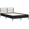 vidaXL Bed Frame Black Engineered wood and metal Full Durable