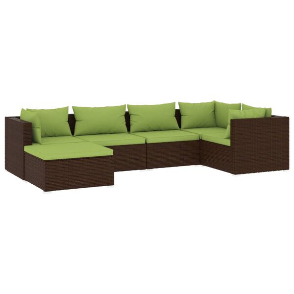 vidaXL Garden Lounge Set Brown, Green