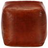vidaXL Pouffe Tan Genuine goat leather 15.7x15.7x15.7 in Pouffe Cubic