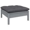 vidaXL Garden Lounge Set Gray Solid pinewood, fabric (100% polyester)