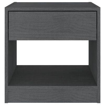 vidaXL Bedside Cabinet Gray 15.7"x12.2"x15.7" Solid Wood Pine