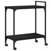 vidaXL Kitchen Trolley Black 23.8"x12.2"x28.5" Engineered Wood