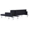 vidaXL L-shaped Sofa Bed Black Faux Leather
