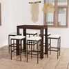 vidaXL Garden Bar Set Brown PE Rattan, Powder-Coated Steel, Polyester