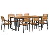 vidaXL 9 Piece Patio Dining Set Solid Wood Acacia and Metal