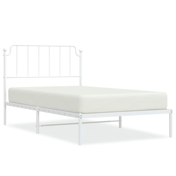 vidaXL Bed Frame White Steel King Single Bed Frames Rectangular
