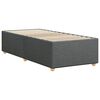 vidaXL Bed Frame Dark Grey 100% Polyester, Plywood, Engineered Wood