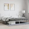 vidaXL Bed Frame White Powder-coated steel Full Bed Frame Rectangular