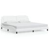 vidaXL Bed Frame with LED without Mattress "Zadar" White 76"x79.9"