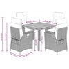 vidaXL Garden Dining Set Grey