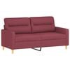 vidaXL Sofa Set Wine Red Polyester, Metal, Textilene, Plywood 2-Seater