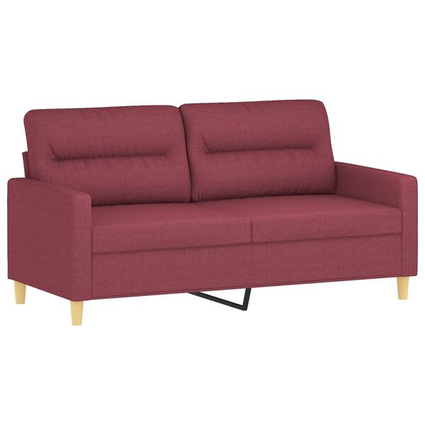 vidaXL Sofa Set Wine Red Polyester, Metal, Textilene, Plywood 2-Seater