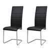 vidaXL Dining Chair Set of 2 Black Faux leather, steel Standard