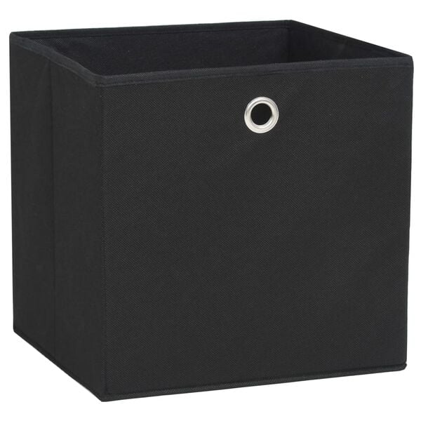 vidaXL Storage Box Pack of 4 Black Non-woven fabric (Polyethylene: 100%)