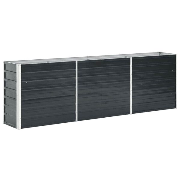 vidaXL Raised Bed Anthracite Galvanized Steel 94.5 x 15.7 x 30.3 in