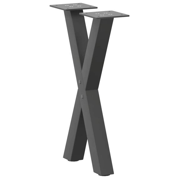 vidaXL Coffee Table Leg Set of 2 Anthracite Steel Medium Levelers