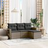 vidaXL Garden Sofa Set Grey PE rattan, powder-coated steel, polyester