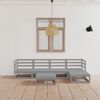 vidaXL Garden Lounge Set Grey Solid Pine Wood Medium Modular