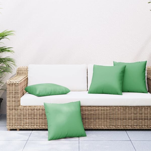 vidaXL Sofa Cushion Set of 4 Green Fabric (100% polyester)