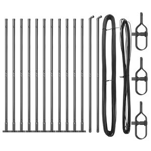 vidaXL Fence Posts Manual 13 pcs Gray Ø32mm 150 cm Galvanized steel