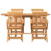 vidaXL Garden Dining Set 5 pcs Brown Solid Teak Wood