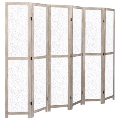 vidaXL 6-Panel Room Divider White 82.7"x65" Solid Wood