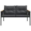 vidaXL Garden Bench Black Bench with Anthracite Cushions