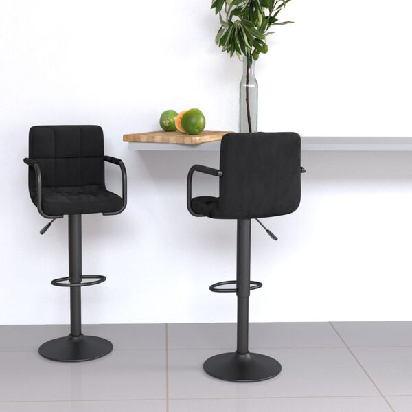 vidaXL Bar Stool Set of 2 Black