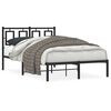 vidaXL Bed Frame Black Powder-Coated Steel Full Modern Bed Frame