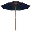 vidaXL Garden Parasol Blue Polyester Fabric, Laminated Bamboo, Hardwood